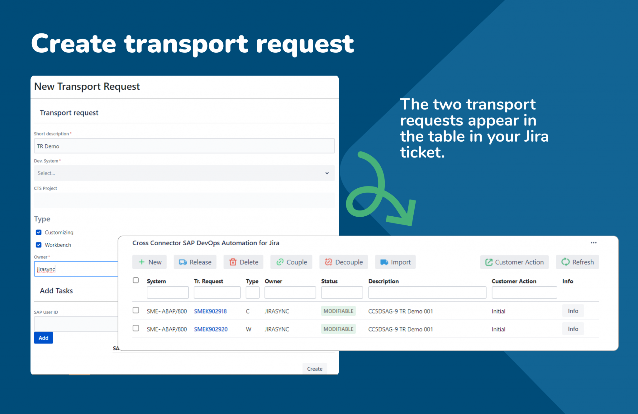 Create transport request